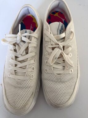 allbirds Men's Cream Knit Sneakers with Multicolor Insoles